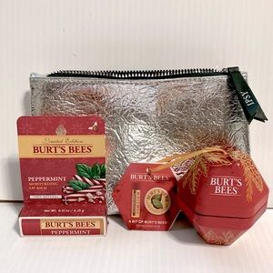 2 Burt's Bees Lip Balms w/Ornament & Cuticle Cream- 100% Natural- GIFT SET